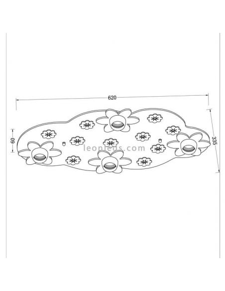 Candeeiro de tecto vermelho Bloom da CristalRecord | LeonLedsCriançasLâmpadas