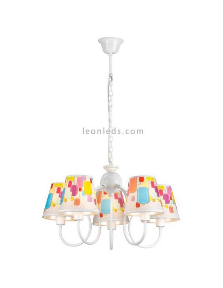 Lámpara colgante Candy multicolor de CristalRecord | LeonLeds.com