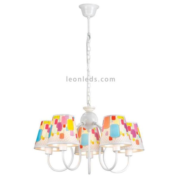 Lámpara colgante Candy multicolor de CristalRecord | LeonLeds.com
