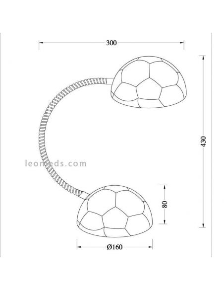 Lámpara de sobremesa balón de champion de CristalRecord | LeonLedsiluminacion