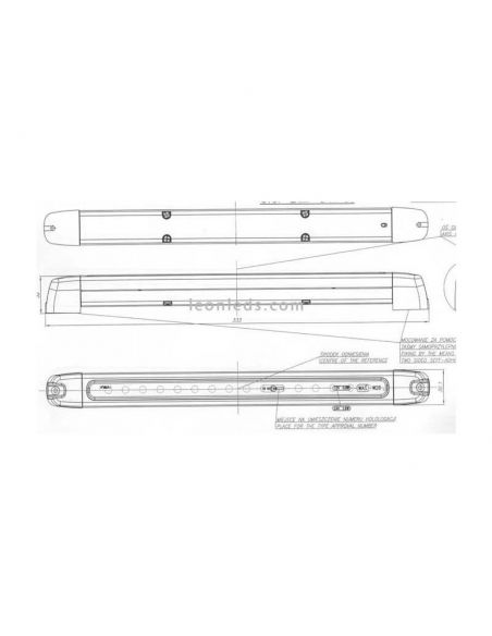 Terceira Barra de Luz de Freio LED Traseira para Caminhão 12V Vermelho Aprovado | leonleds