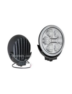 Faro de largo alcance LED homologado redondo con luz diurna para 4X4, Camiones, OffRoad | LeonLeds Iluminuación