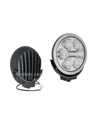 Faro de largo alcance LED homologado redondo con luz diurna para 4X4, Camiones, OffRoad | LeonLeds Iluminuación