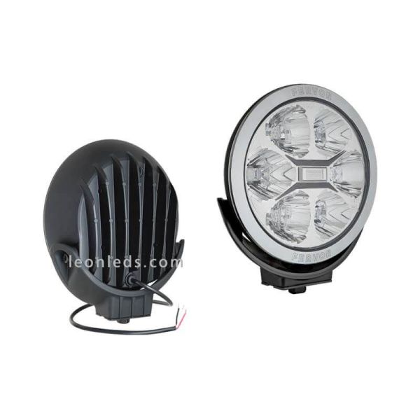 Faro de largo alcance LED homologado redondo con luz diurna para 4X4, Camiones, OffRoad | LeonLeds Iluminuación