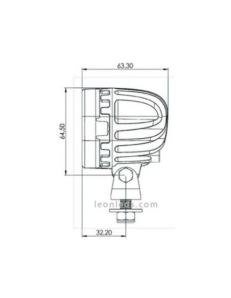 Faro Cuadrado de Trabajo Tractor Maquinaria Industrial Embarcaciones Barcos  -0606- LED Tyri Alta calidad Cuadrado | LeonLeds
