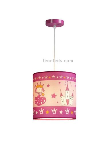 Princess E27 castelo lâmpada de teto rosa | LeonLeds.com