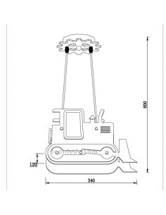 Lámpara de techo maquina excavadora Rusty | LeonLeds.com 2