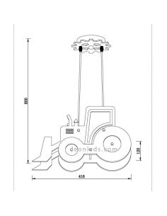 Lámpara de techo Traktor amarillo de CristalRecord | LeonLeds.com 2