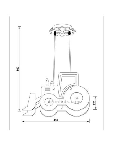 Lámpara de techo Traktor amarillo de CristalRecord | LeonLedsiluminacioninfantil