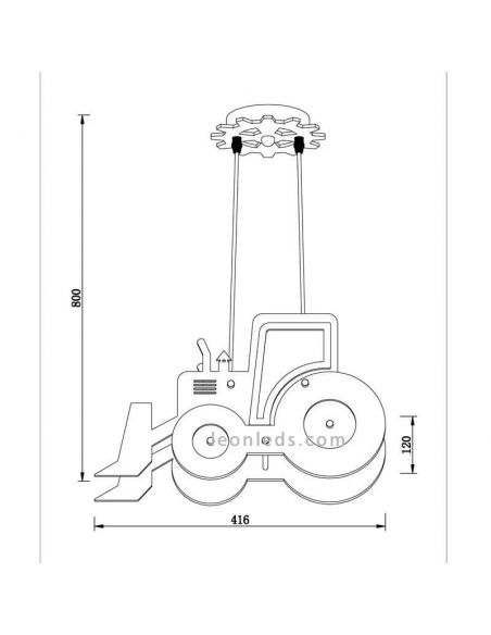 Lámpara de techo Traktor amarillo de CristalRecord | LeonLedsiluminacioninfantil