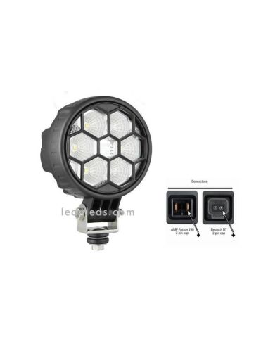 Faro Redondo 6 LEDs - 24 V  Lente Transparente  | LeonLeds.com