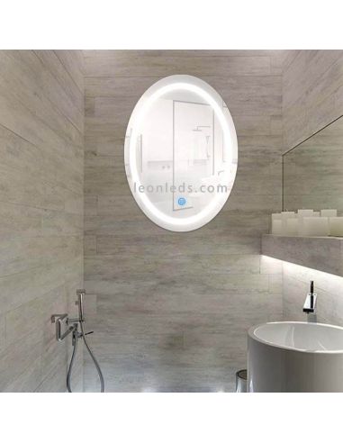 Miroir de salle de bain ovale à LED 15 W