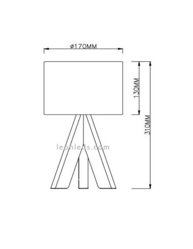 Lampe de table grise et bois GING | LeonLedlighting