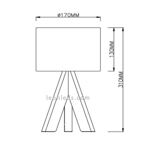 Lampe de table grise et bois GING | LeonLedlighting