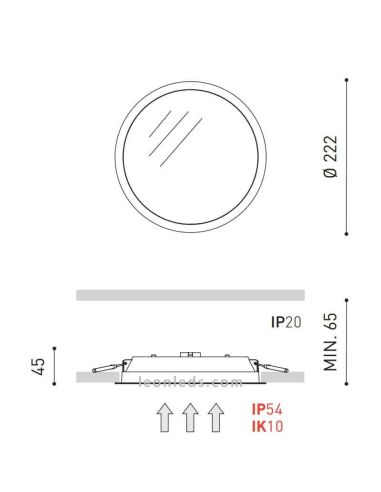 Dimensiones Fox 1 ArkosLight LED