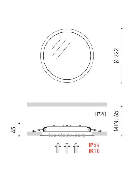 Dimensões Fox 1 ArkosLight LED