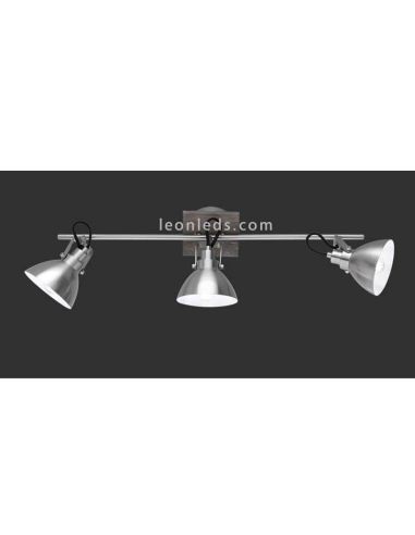 Régua 3 focos Níquel fosca Timber...