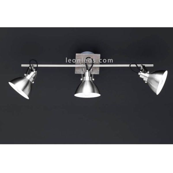 Régua 3 focos Níquel fosca Timber...