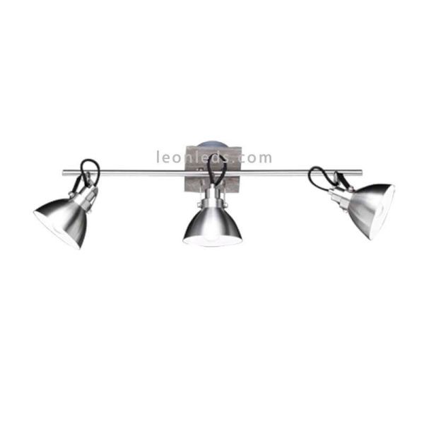 Regleta 3 foyers Níquel Mate Timber Trio Lighting