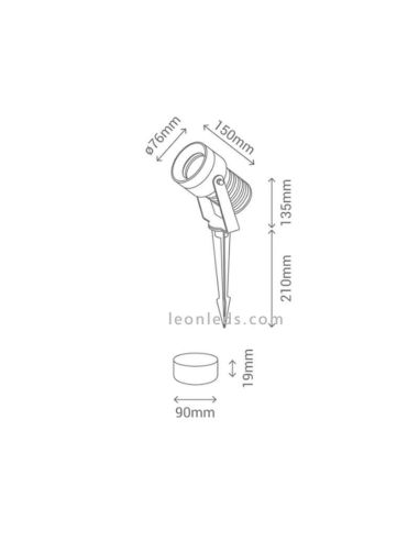 Baliza Led con pincho Thin+ de Sulion 10W | LeonLeds.com