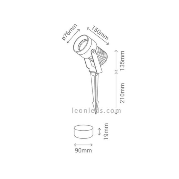 Baliza Led con pincho Thin+ de Sulion 10W | LeonLeds.com