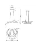 Dimensiones Lámpara de Techo LED Moderna Oakland Trio Lighting