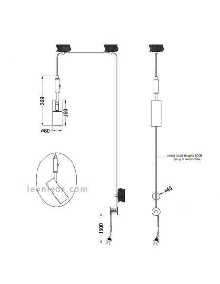Lámpara de techo con enchufe de Trio Lighting | LeonLeds.com