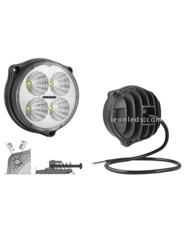 Faro Redondo Ø87 LED  12-24V Con Cable | LeonLeds.com
