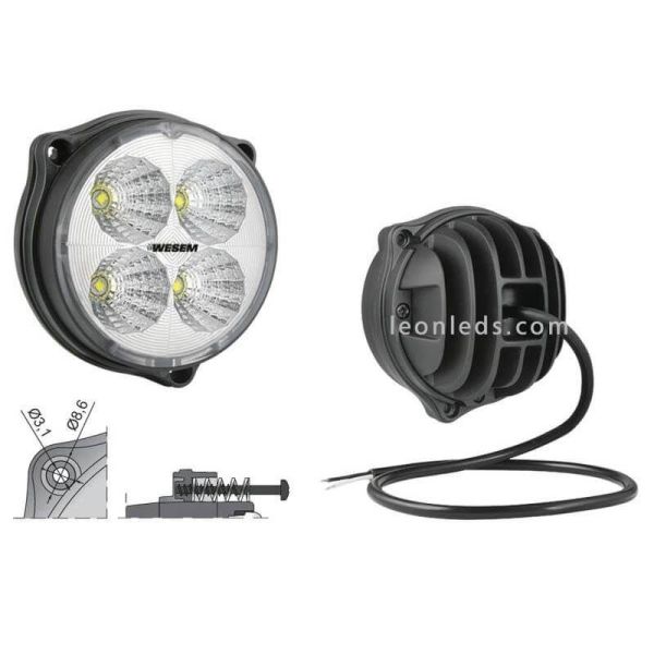 Faro Redondo Ø87 LED  12-24V Con Cable | LeonLeds.com