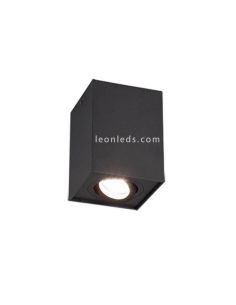 Plafón cuadrado foco Biscuit negro de trio | LeonLeds.com