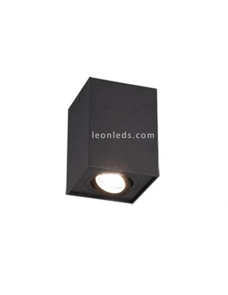 Plafón cuadrado foco Biscuit negro de trio | LeonLeds.com