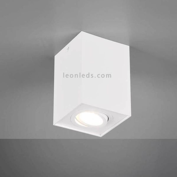 Plafonnier carré blanc Biscuit par trio Lighting | LeonLeds.com