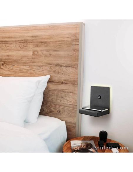 Aplique LED con carga de inducción negro ambiente