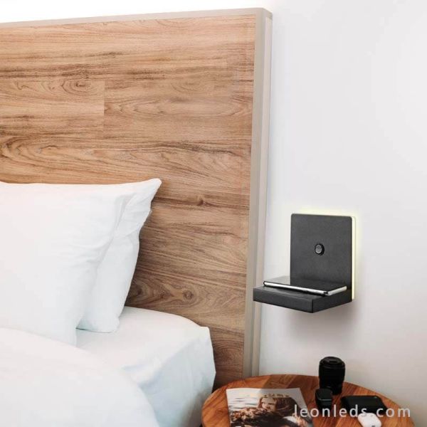 Aplique LED con carga de inducción negro ambiente