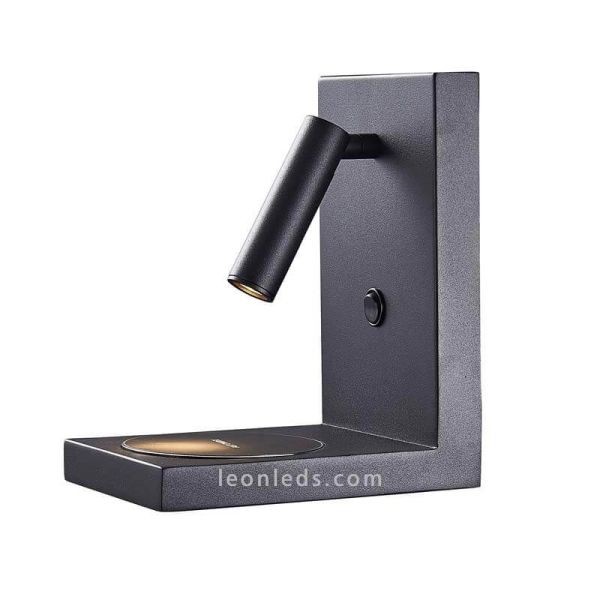Candeeiro de parede LED com leitor Zanzibar preto