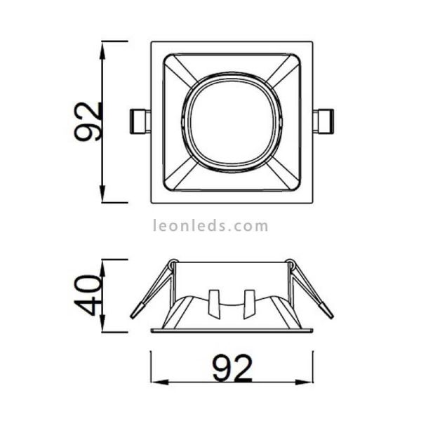 Dimensions spot encastrable carré GU10