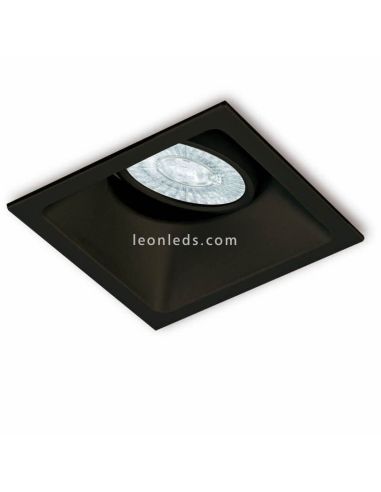 Luz embutida quadrada preta