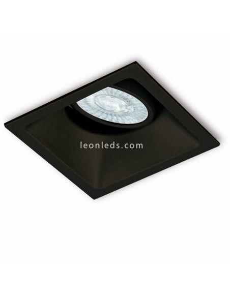 Luz embutida quadrada preta