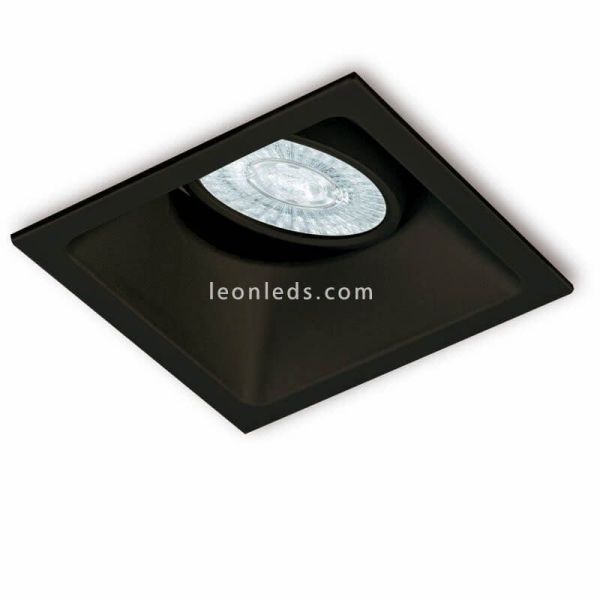 Luz embutida quadrada preta