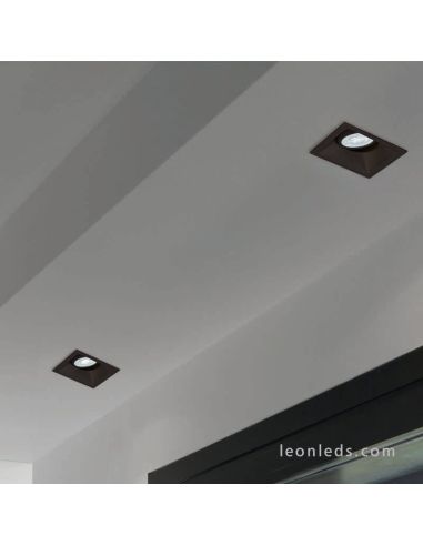 Luz embutida quadrada preta