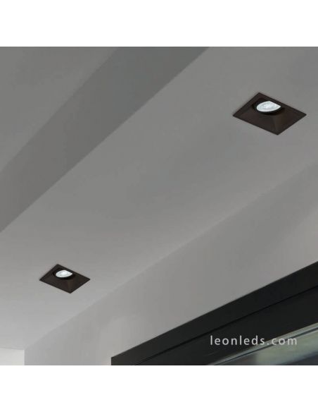 Luz embutida quadrada preta