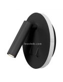 Aplique LED preto com interruptor Cayman Mantra