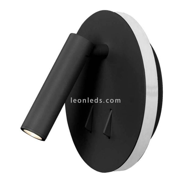 Aplique LED preto com interruptor Cayman Mantra