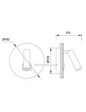 Dimensiones Aplique LED con interruptor Cayman Mantra