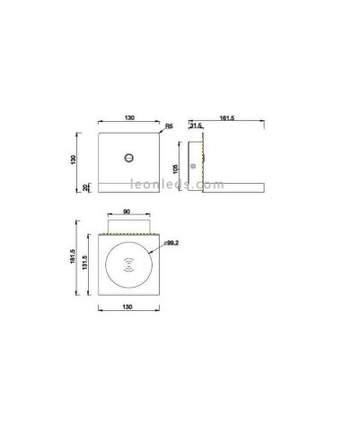 Candeeiro de parede LED com carga de...