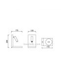 Medidas Aplique LED con lector Zanzibar