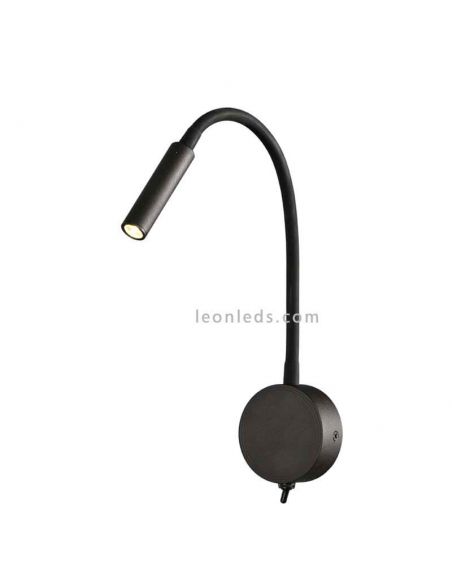 Aplique LED negro con lector Boavista Mantra
