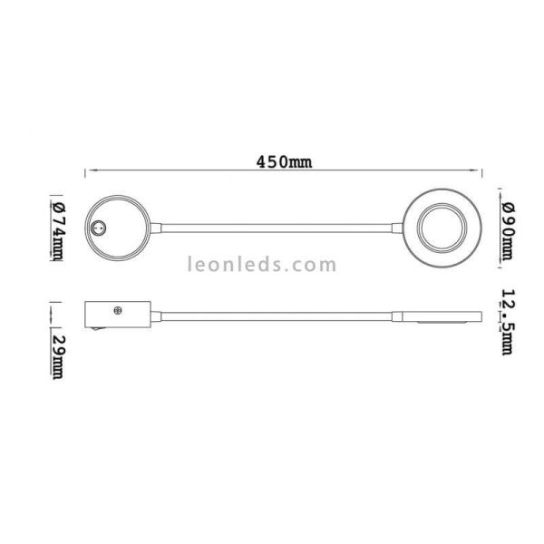 Dimensions Applique murale LED flexible