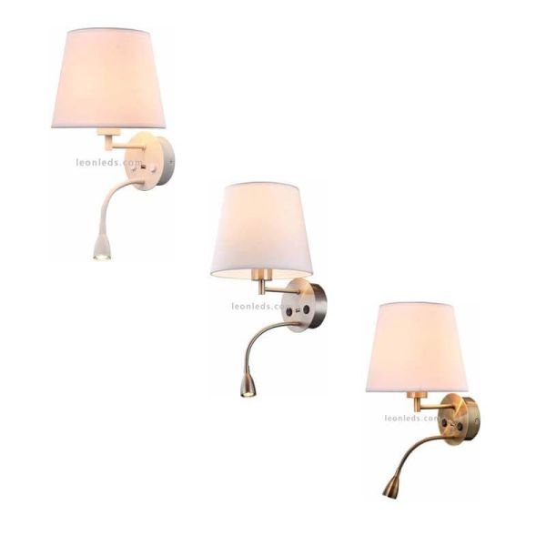 Aplique clasico de pared con lector Caicos Mantra