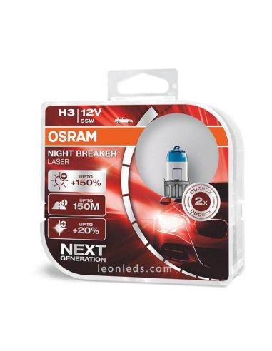 Bombillas H3 Night Breaker Laser Next Generation +150% Osram